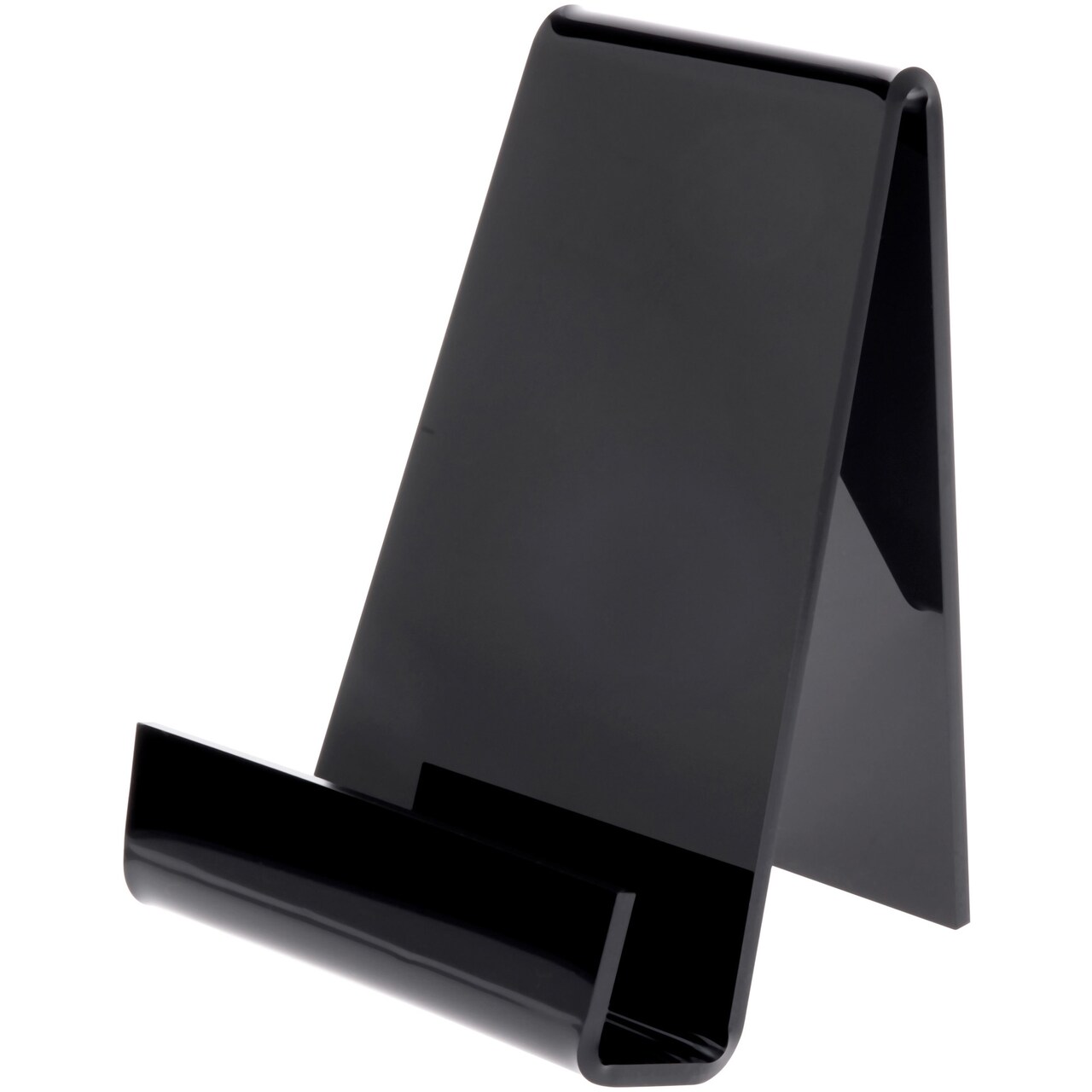 Plymor Black Acrylic Book Easel with 1.375" Ledge With Lip, 6" W x 5.5" D x 7.25" H